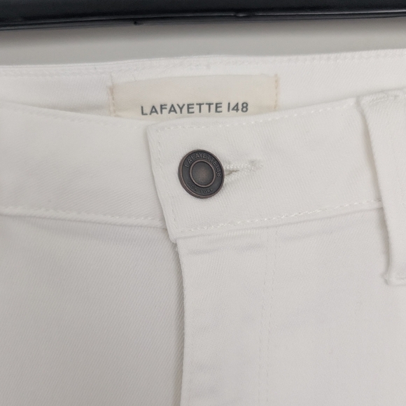 Lafayette 148 New York Womens Wyckoff White Ankle Wide Leg Jeans Denim Size 30 - Picture 7 of 16